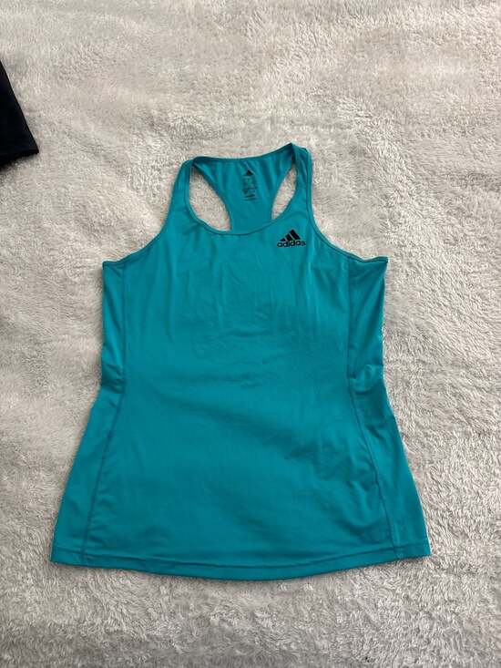 adidas Tops - adidas Women's Climalite Essential Racerback Tank Top Turquoise Blue